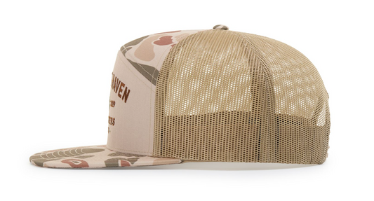 168p Mossy Oak Bottomlands Loden PRINTED 7 PANEL TRUCKER Hat