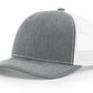 112 Heather Grey / White Richardson Adjustable Snapback Trucker Hat