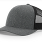 115 Black Heather / Black Richardson Low Profile Adjustable Snapback Trucker Hat
