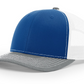 112 Royal / White / Heather Grey Richardson Adjustable Snapback Trucker Hat
