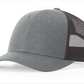 115 Heather Grey / Dark Charcoal Richardson Low Profile Adjustable Snapback Trucker Hat