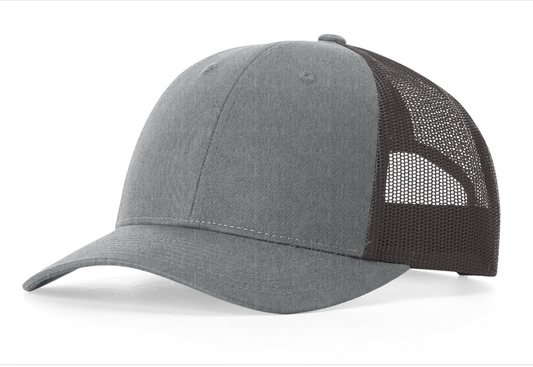115 Heather Grey / Dark Charcoal Richardson Low Profile Adjustable Snapback Trucker Hat