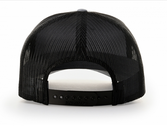 115 Black Heather / Black Richardson Low Profile Adjustable Snapback Trucker Hat